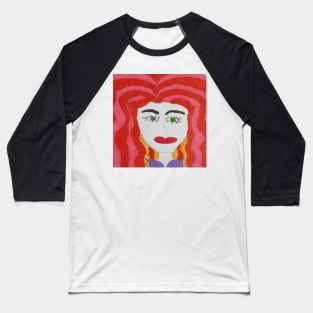 Abstract Face: Red Haired Woman Baseball T-Shirt